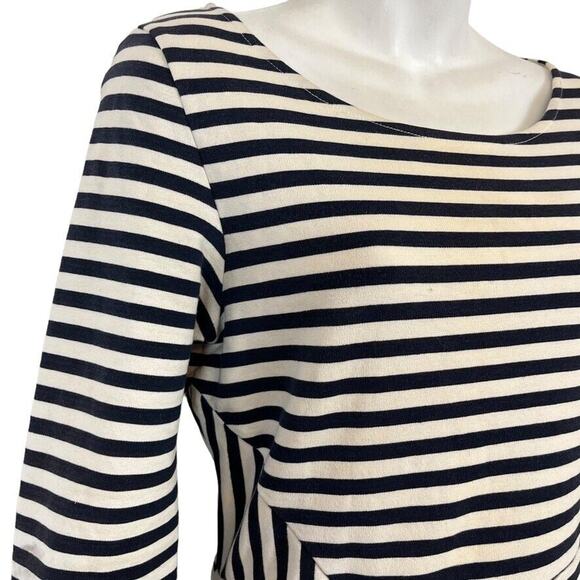 Tabitha Womens Striped Knit 3/4 Sleeve Stretch Cotton Dress Pockets Mini sz 6 - Picture 4 of 16